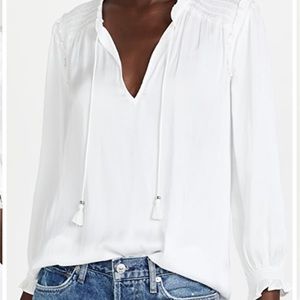 PAIGE NWT Kaylynn White Blousse